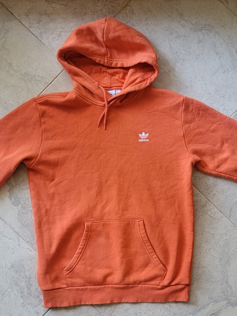 Adidas Men's Orange Trefoil Hoodie